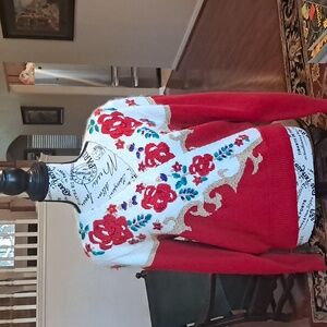 Jaclyn Smith Vintage Red and White Knit Sweater LARGE